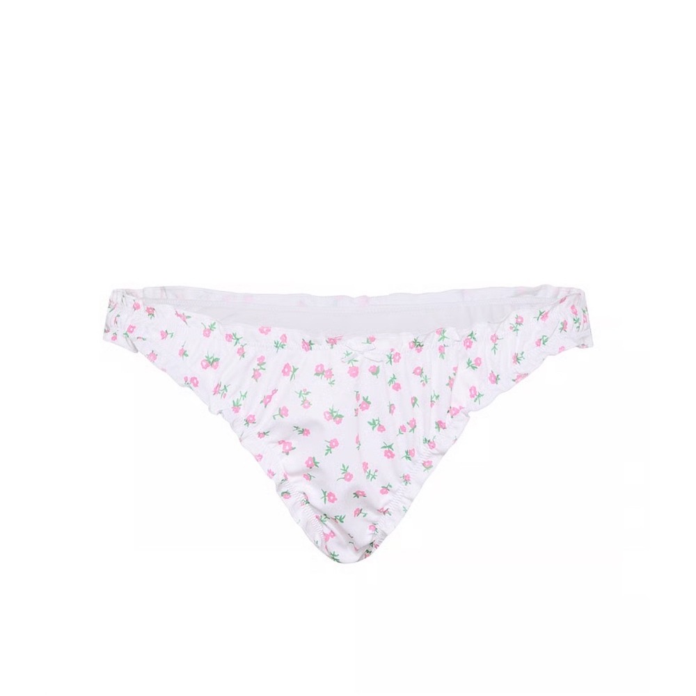 Victorias Secret Frankies Bikinis Hudson Cheeky Floral Ruffle Bikini Bottom S